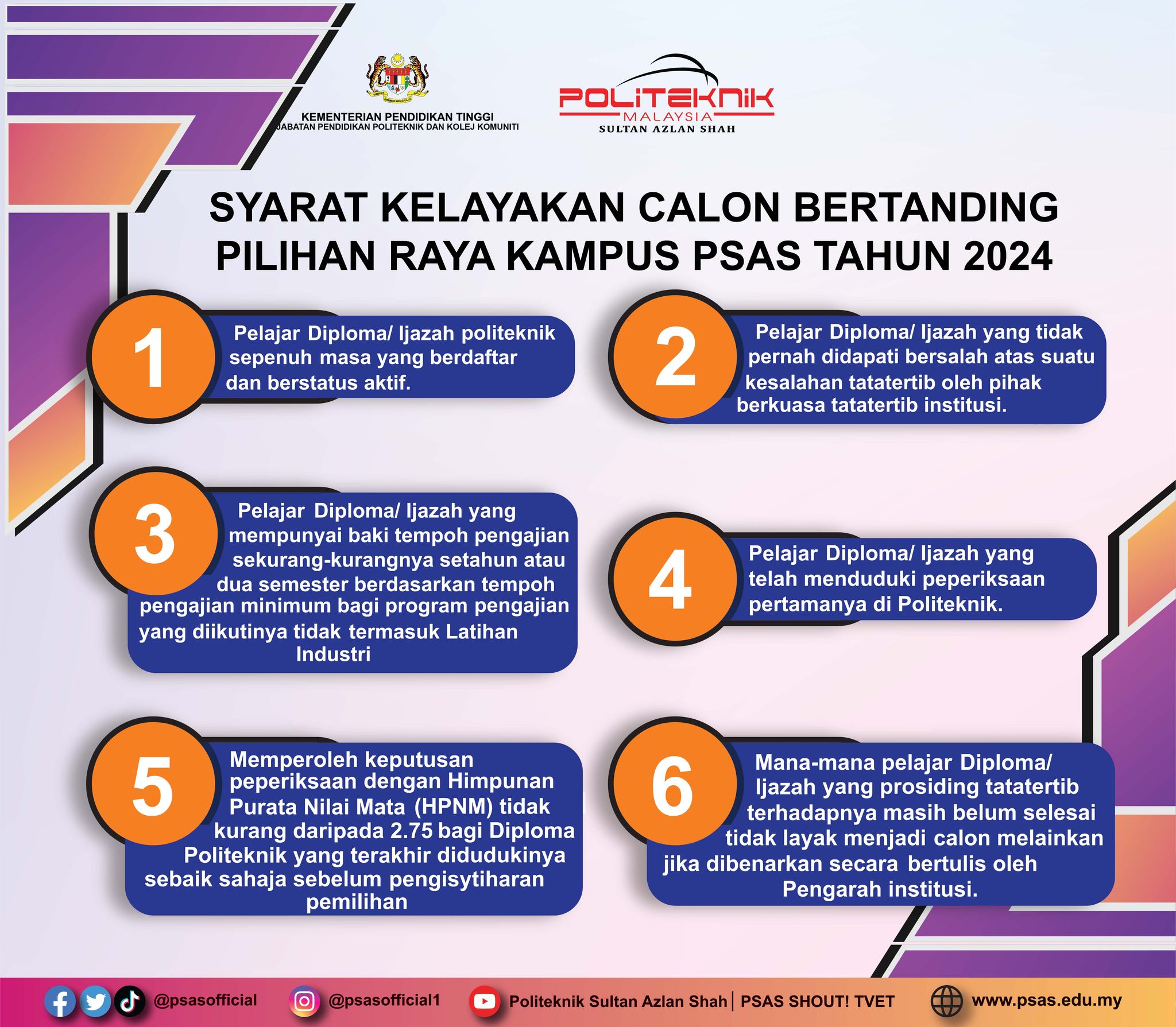 Notis Raya Notis Pilihan Raya Kampus 2024 PSAS