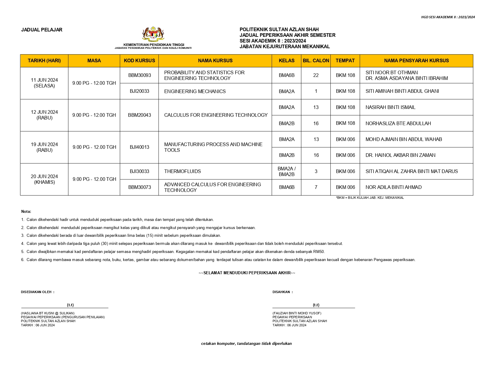 HGD JADUAL PELAJAR SESI AKADEMIK II 20232024 Noor Heryannte Arba page 0001