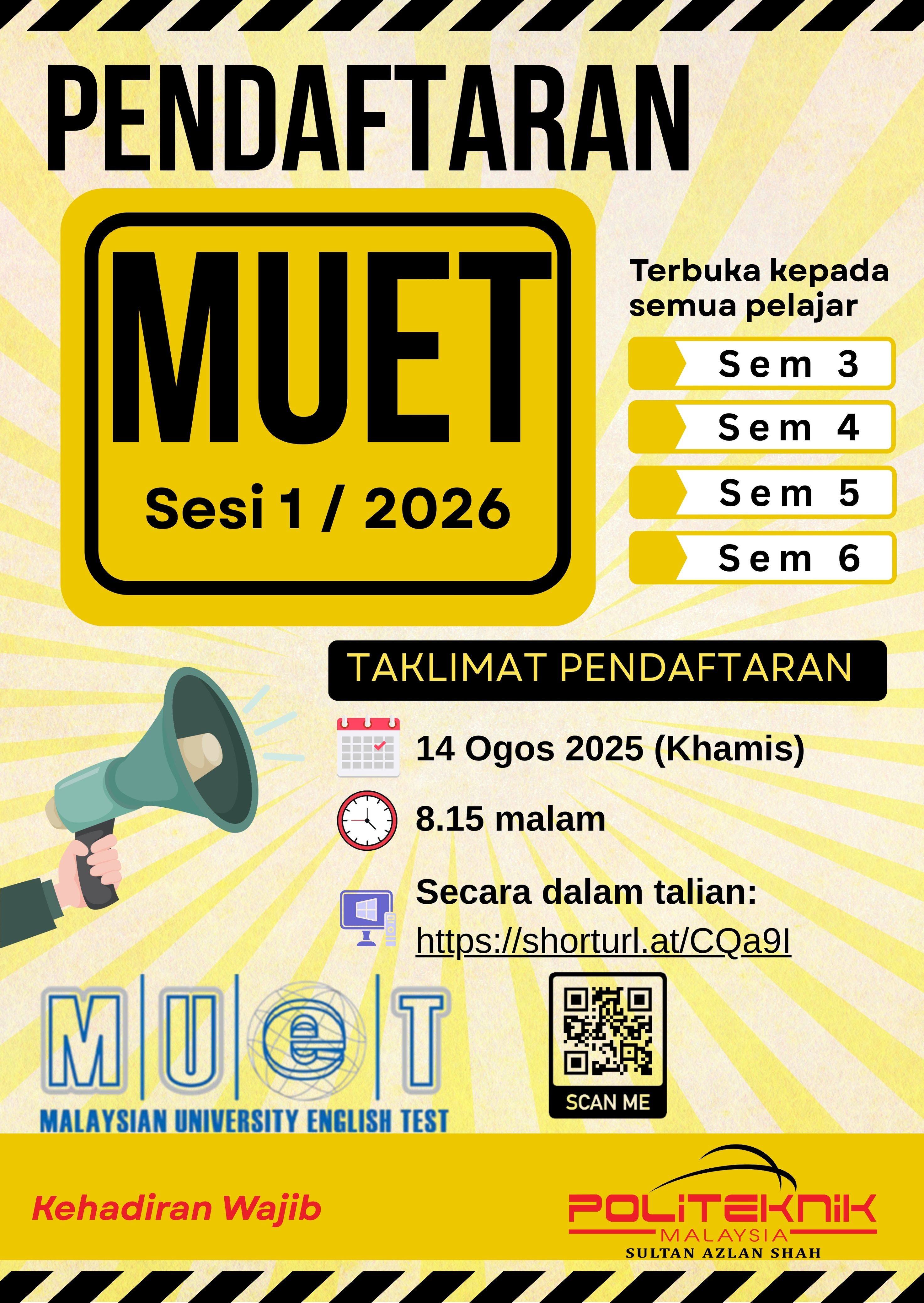Taklimat Pendaftaran MUET Sesi 1 2026 Lam Kok Wei Lam Kok